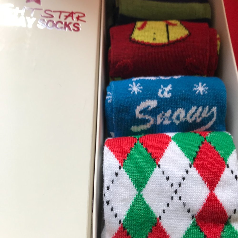 Bright Star Holiday Women's Fun and Colorful Xmas(Christmas) socks(new)